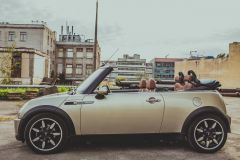 Rent Cars and Buses: Mini Cooper Cabrio Sidewalk